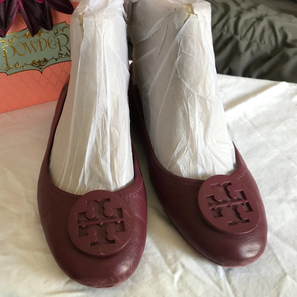 Tory Burch size 9 deep purple used ballerina flats